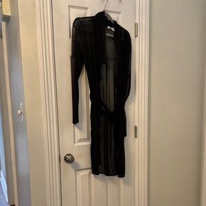 Chic Black Sheer Robe